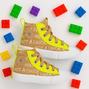 Converse CTAS UNT1TL3D Boys' Toddler High Top Sneaker White / Volt / Tan Size 10